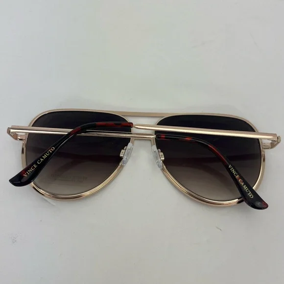 VINCE CAMUTO AVIATOR SUNGLASSES,2 TONE METAL FRAME, BROWN & GOLD, FADING LENSES - Picture 14 of 14